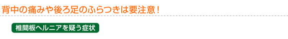 背中の痛みや後ろ足のふらつきは要注意！